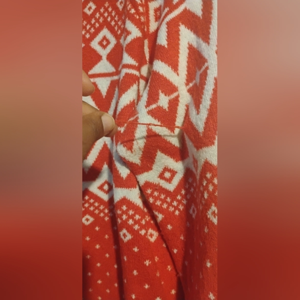 Old Navy Christmas Ugly Red and White Patterned Women's Sweater